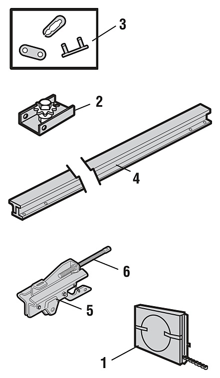 LiftMaster ATSW rail assembly parts diagram