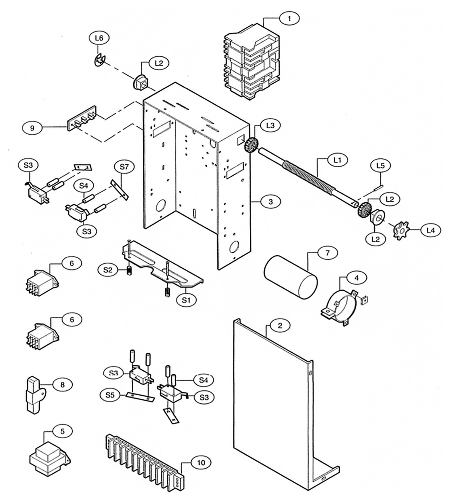 LiftMaster MGJ operator electrical box parts diagram