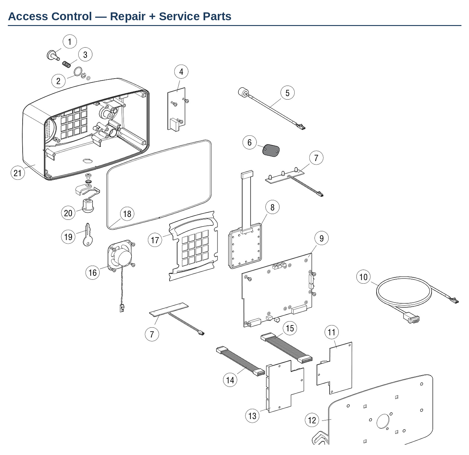 LiftMaster EL25 telephone entry system replacement parts diagram