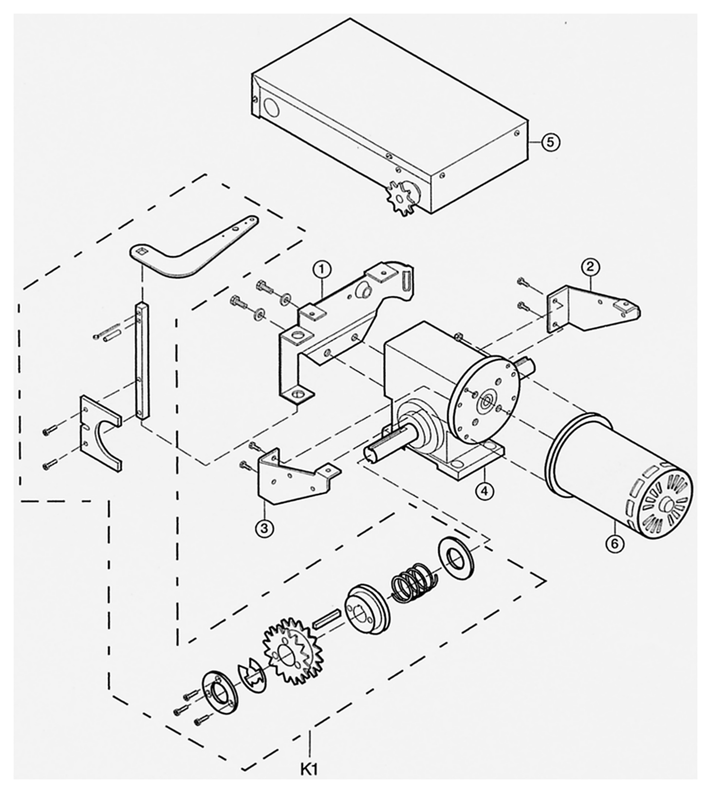 LiftMaster LGJ light-duty gear reduced jackshaft operator parts diagram