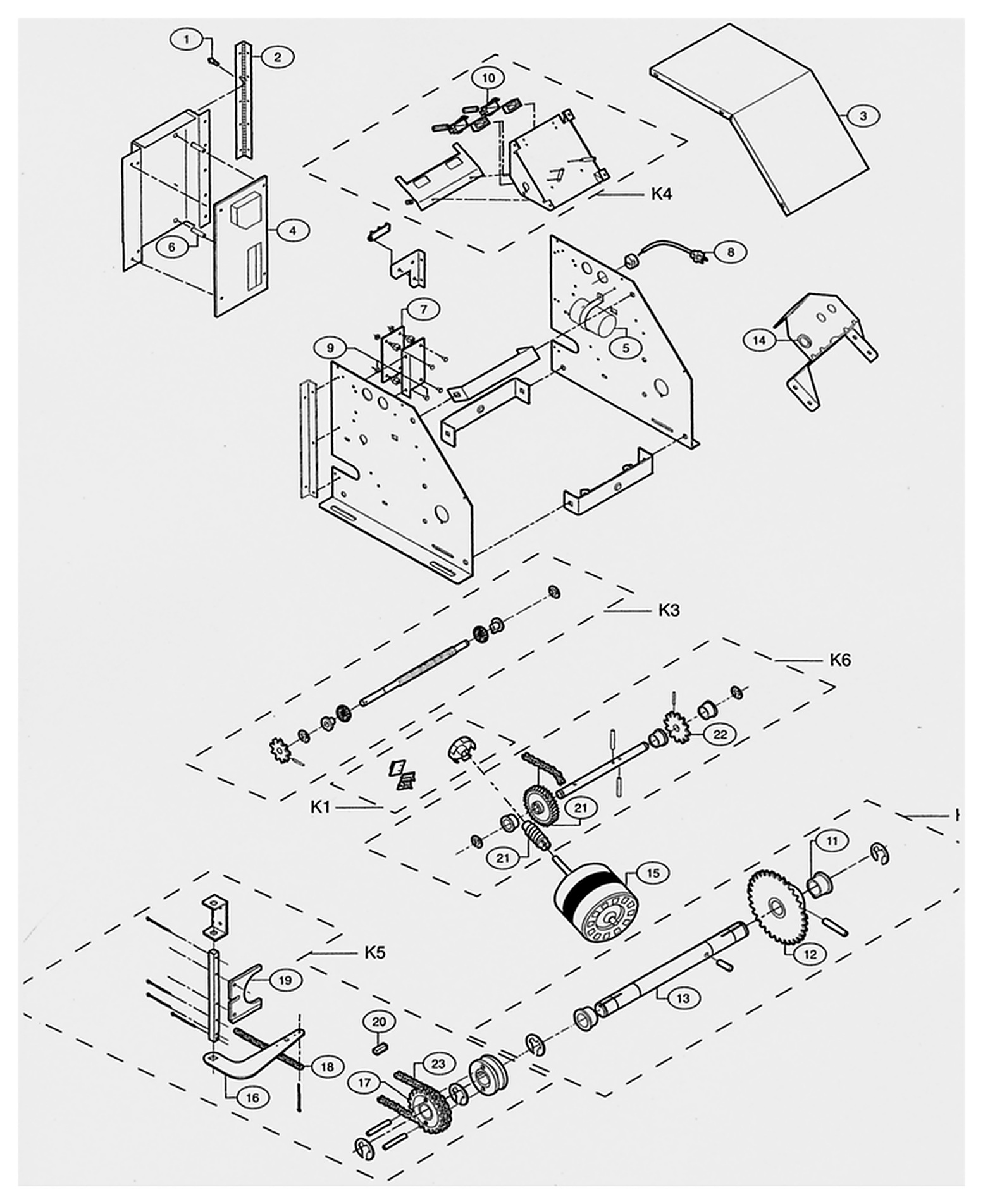 LiftMaster LGO light-duty gear reduced commercial door operator parts diagram