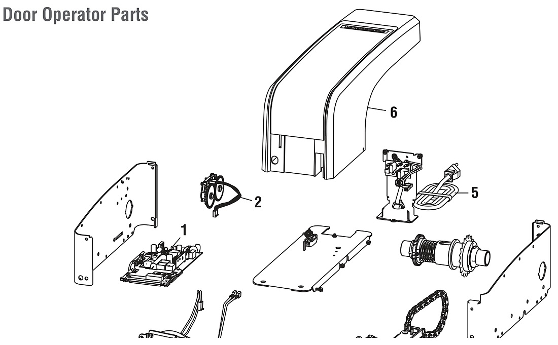 LiftMaster LJ8900W light-duty jackshaft operator parts diagram
