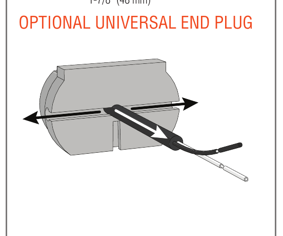 Miller Edge ME123 optional universal end plug