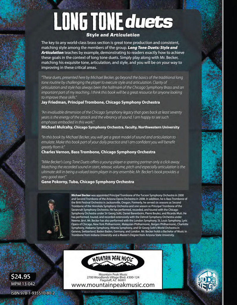 Long Tone Duets for Trombone: Style and Articulation - PDF/MP3 Download Version