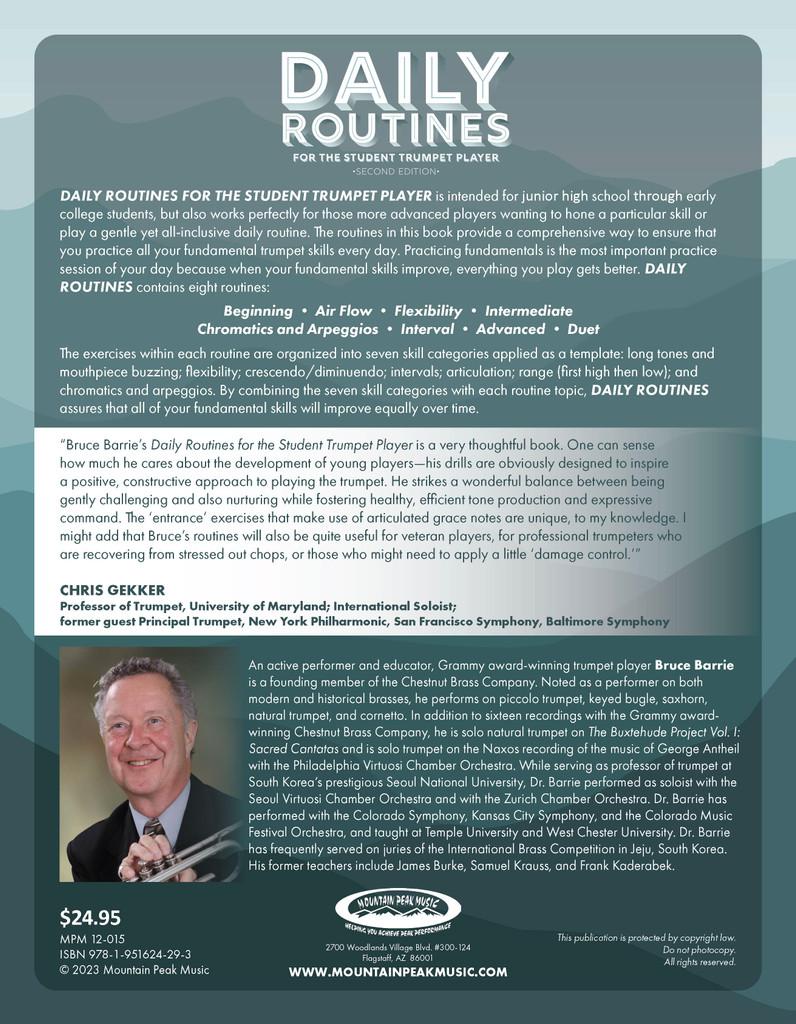 Daily Routines for the Student Trumpet Player - PDF Download Version