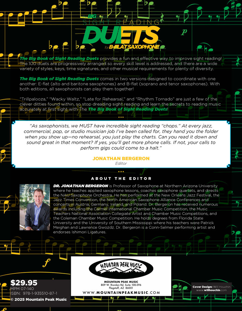 Big Book of Sight Reading Duets for B-flat Saxophone: 100 Sight Reading Challenges for You and a Friend