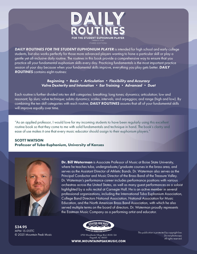 Daily Routines for the Student Euphonium Player Treble Clef - PDF Download