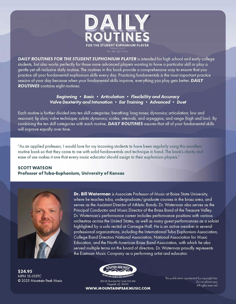 Daily Routines for the Student Euphonium Player Treble Clef - PDF Download