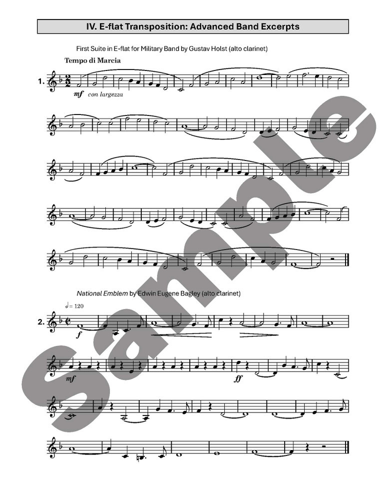Foundations of Trumpet Transposition: Studies for Learning to Transpose to C, B-flat, E-flat, Bass Clef, and F - PDF Download Version