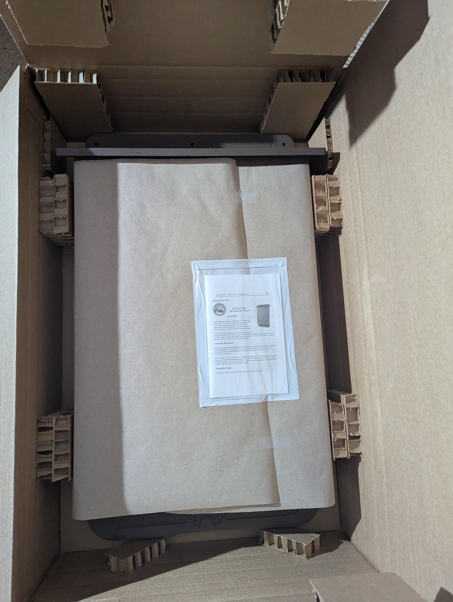Image of a packed bat house ready to ship
