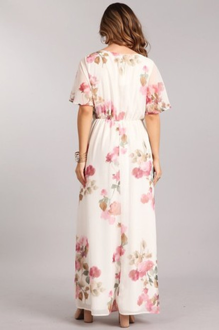 This beautiful feminine maternity maxi dress features a soothing floral print, flutter sleeves, a flattering empire waist, and a comfortable round neck. Perfect for any event, this dress is a must-have addition to your collection!

Origin : USA