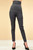 Charcoal stretch twill maternity pant with five pockets and grey belly band. SIZING RUNS SMALL.