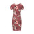 Burgundy cap sleeve short maternity dress with floral print.