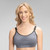 Premium navy maternity/nursing sports bra. Wire free. Adjustable straps. Removable padded cups. Clasp back closure.