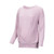 A lavender maternity long sleeve top featuring soft ribbed fabric, a round neckline, and a flattering gathered front design