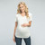 Solid hued, basic maternity top featuring ruched sides, short sleeves and a v-neckline. Casual and comfortable. Kick back and relax or head out in this versatile maternity tee.The side-ruching on this top allows this top to fit your growing bump all 40 weeks and beyond! Available in a variety of colors.