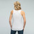 A solid, maternity tank top with a rounded neckline and ruched sides.