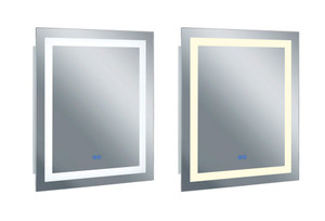 Square Matte White LED 36 in. Mirror From our Abril Collection - 1232W36-36-A