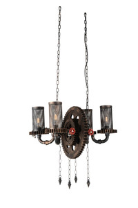 4 Light Up Chandelier with Rust finish - 9722P25-4-211