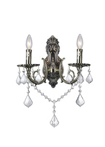 2 Light Wall Sconce with Antique Brass finish - 2022W16AB-2