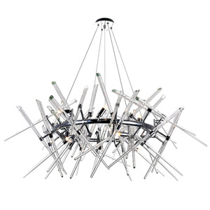 12 Light Chandelier with Chrome Finish - 1154P42-12-601-R