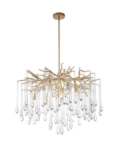 6 Light Chandelier with Gold Leaf Finish - 1094P26-6-620