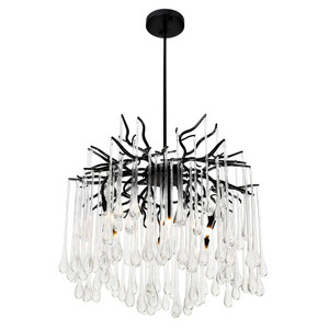 6 Light Chandelier with Black Finish - 1094P26-6-101