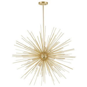 9 Light Chandelier with Gold Leaf Finish - 1034P30-9-620