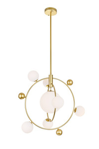 8 Light Chandelier with Medallion Gold Finish - 1212P22-8-169