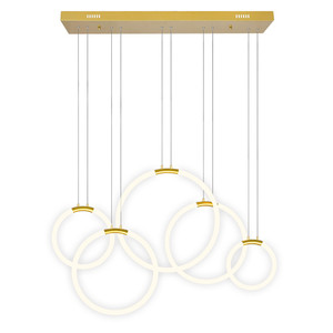 5 Light LED Chandelier with Satin Gold finish - 1273P44-5-602-RC