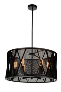 6 Light Up Chandelier with Black finish - 9889P24-6-101
