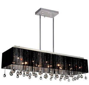 17 Light Drum Shade Chandelier with Chrome finish - 5005P48C(B-S)