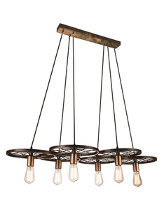6 Light Down Chandelier with Black & Gold finish - 9699P41-6-194