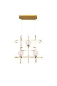 3 Light Chandelier with Medallion Gold Finish - 1209P20-3-169
