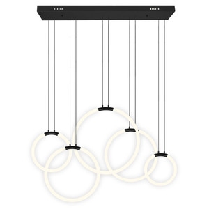 5 Light LED Chandelier with Black finish - 1273P44-5-101-RC