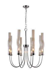 8 Light Chandelier with Polished Nickel Finish - 1203P21-8-613