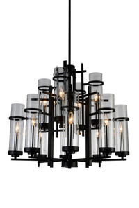 12 Light Up Chandelier with Black finish - 9827P30-12-101-A
