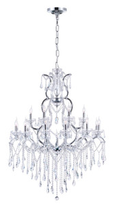 19 Light Up Chandelier with Chrome finish - 8398P44C-19 (Clear)
