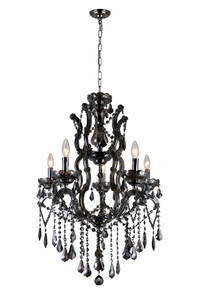 5 Light Up Chandelier with Chrome finish - 8398P24C-5(Smoke)