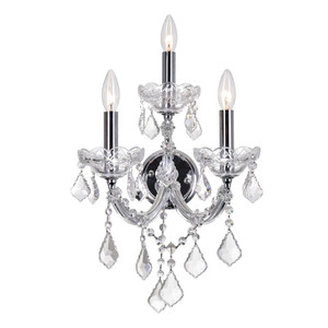 3 Light Wall Sconce with Chrome finish - 8318W12C-3 (Clear)