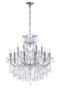 19 Light Up Chandelier with Chrome finish - 8318P30C-19 (Clear)