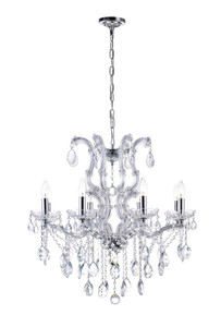 8 Light Up Chandelier with Chrome finish - 8312P28C-8 (Clear)