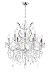 13 Light Up Chandelier with Chrome finish - 8311P30C-13 (Clear)