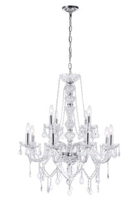 12 Light Down Chandelier with Chrome finish - 8023P30C