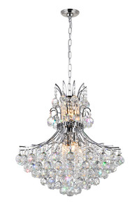 10 Light Down Chandelier with Chrome finish - 8012P24C