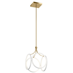 Ciri 19.75 inch Small LED Pendant White with Champagne Gold Accent - 83346WH