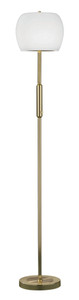 Pear LED floor Lamp with glass Polished Brass Brass and Satin Opal Glass - 428991003