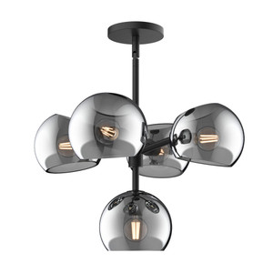 Willow Chandeliers Matte Black | Smoked Solid Glass - CH548518MBSM