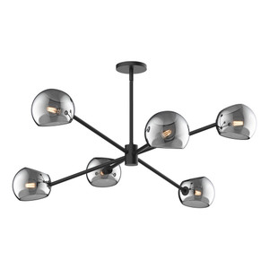 Willow Chandeliers Matte Black | Smoked Solid Glass - CH548637MBSM
