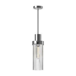 Kent Pendants Chrome | Clear Ribbed Glass - PD435605CHCR